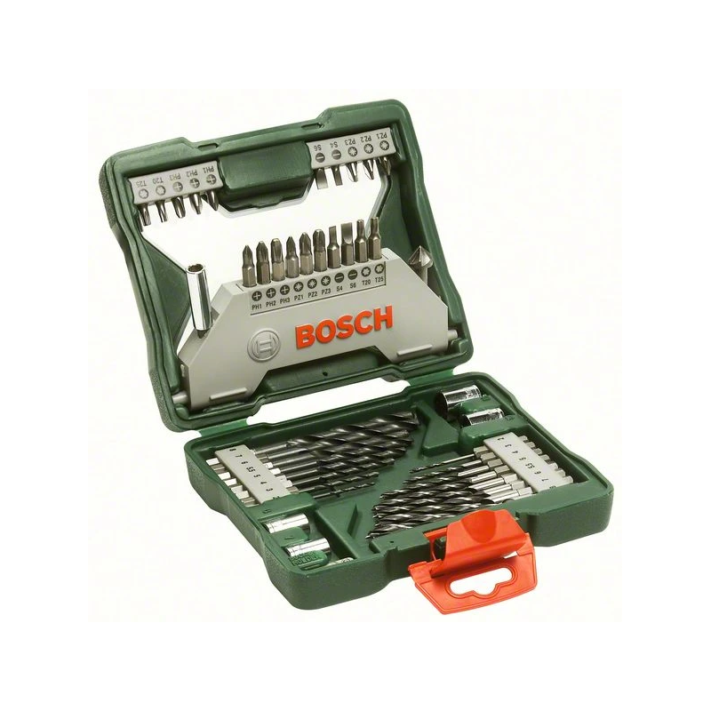 43- daļīgs komplekts ar 6 kantu urbjiem