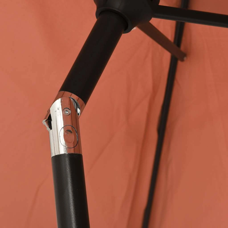 vidaXL dārza saulessargs ar metāla kātu, 300x200 cm, sarkanbrūns