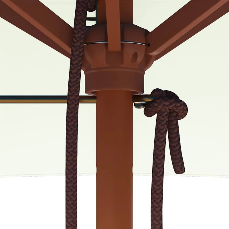 vidaXL dārza saulessargs ar koka kātu, smilškrāsas, 150x200 cm