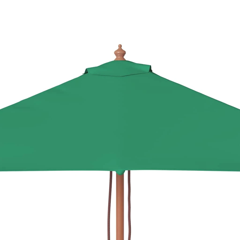 vidaXL dārza saulessargs ar koka kātu, zaļš, 150x200 cm