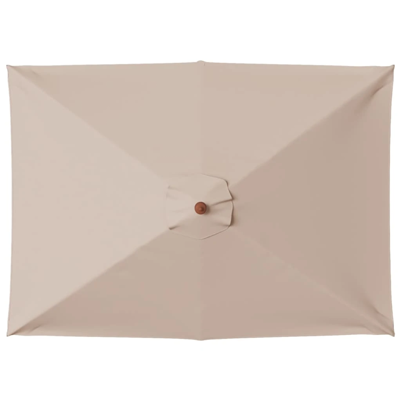 vidaXL dārza saulessargs ar koka kātu, pelēkbrūns, 150x200 cm