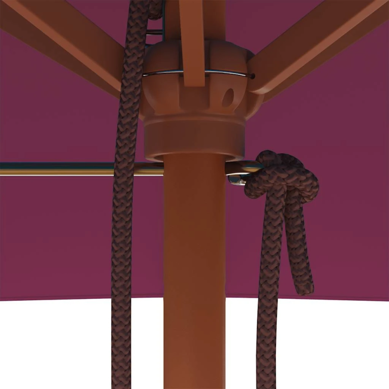 vidaXL dārza saulessargs ar koka kātu, bordo sarkans, 150x200 cm