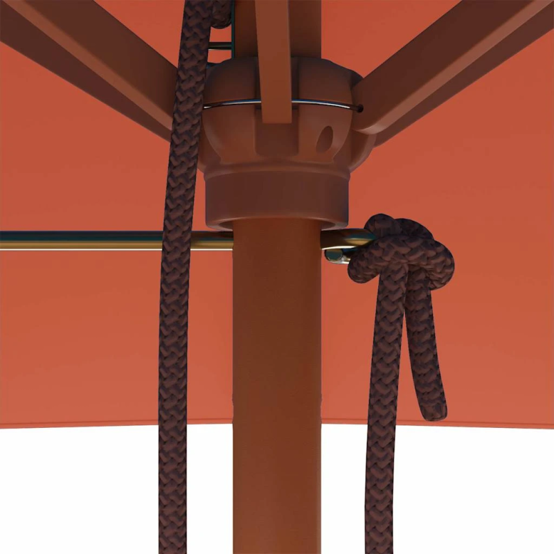 vidaXL dārza saulessargs ar koka kātu, sarkanbrūns, 150x200 cm