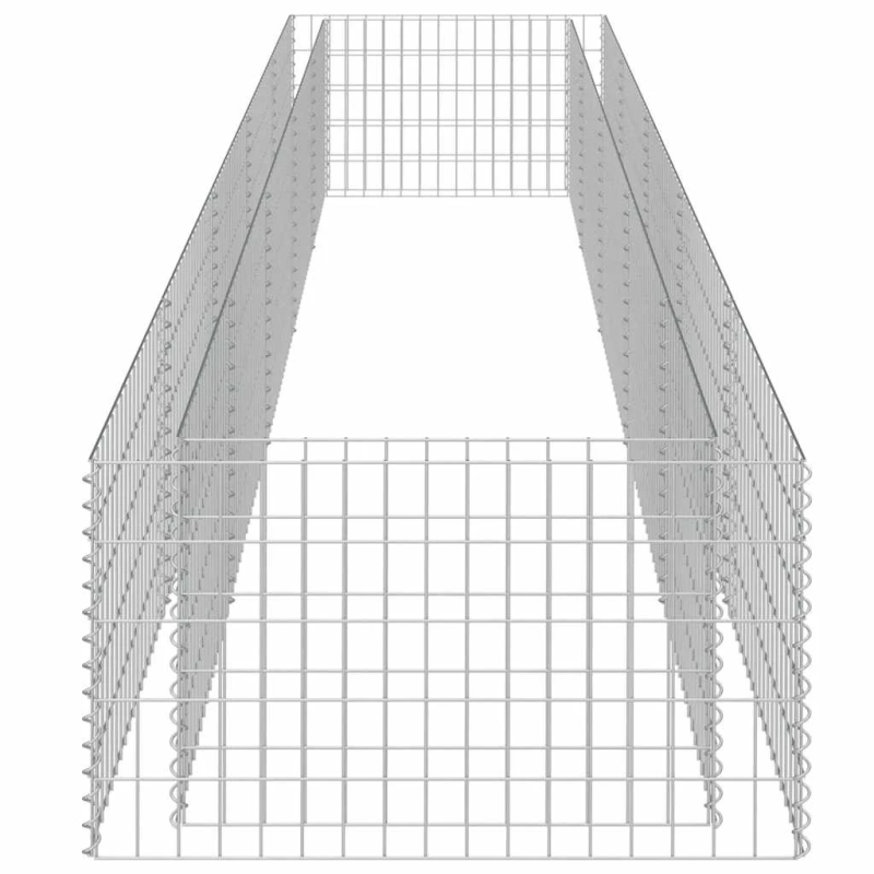 vidaXL gabions, augstā puķu kaste, cinkots tērauds, 450x90x50 cm