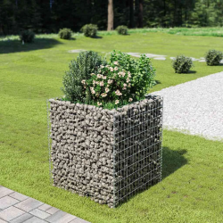 vidaXL gabions, augstā puķu kaste, cinkots tērauds, 90x90x100 cm