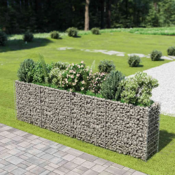 vidaXL gabions, augstā puķu kaste, cinkots tērauds, 360x50x100 cm