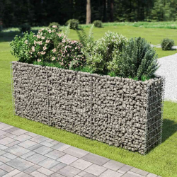 vidaXL gabions, augstā puķu kaste, cinkots tērauds, 270x50x100 cm