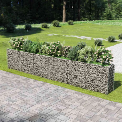 vidaXL gabions, augstā puķu kaste, cinkots tērauds, 540x50x100 cm