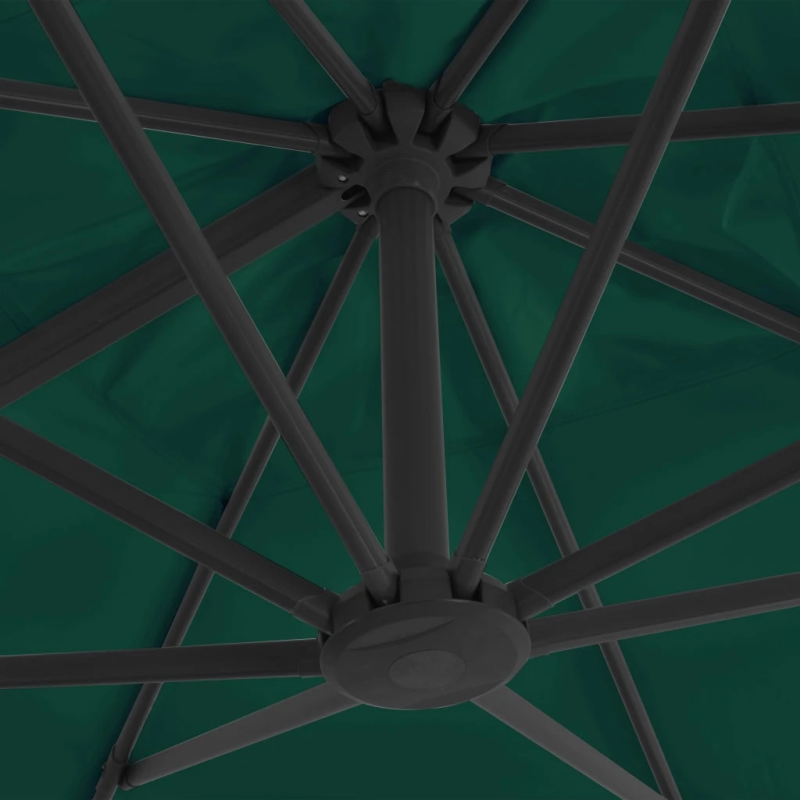 vidaXL dārza saulessargs ar alumīnija kātu, zaļš, 300x300 cm