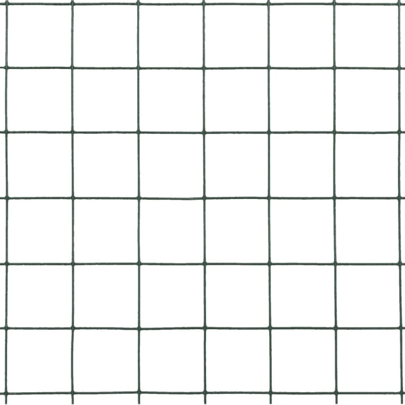 vidaXL stiepļu žogs, tērauds ar PVC pārklājumu, 10x0,5 m, zaļš