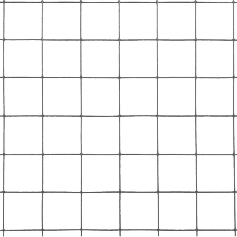 vidaXL stiepļu žogs, tērauds ar PVC pārklājumu, 10x1 m, pelēks