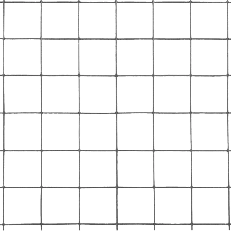 vidaXL stiepļu žogs, tērauds ar PVC pārklājumu, 25x1 m, pelēks