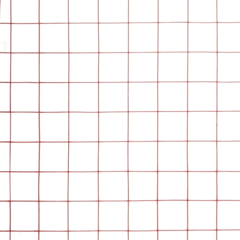 vidaXL stiepļu žogs, tērauds ar PVC pārklājumu, 10x1,5 m, sarkans