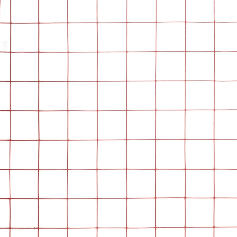 vidaXL stiepļu žogs, tērauds ar PVC pārklājumu, 10x1,5 m, sarkans