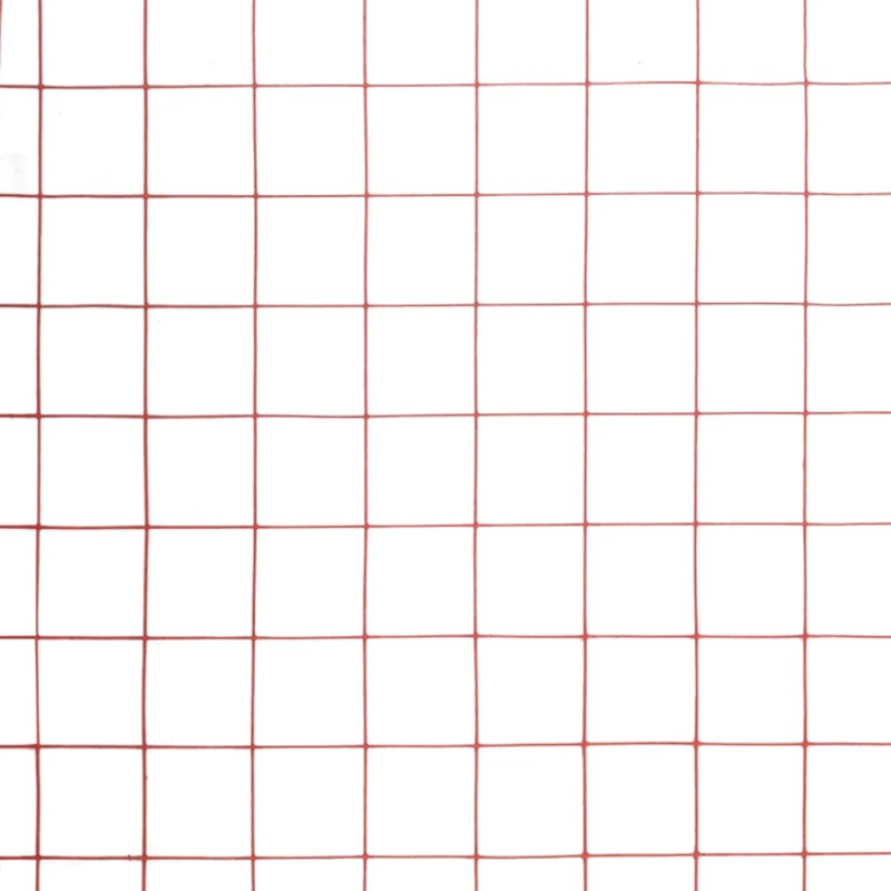 vidaXL stiepļu žogs, tērauds ar PVC pārklājumu, 25x0,5 m, sarkans