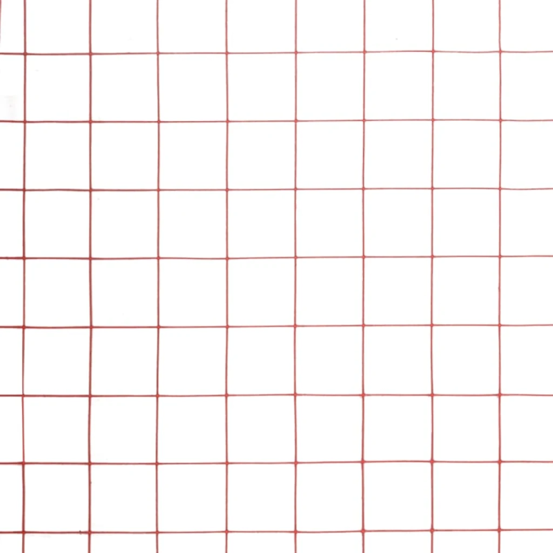 vidaXL stiepļu žogs, tērauds ar PVC pārklājumu, 25x1,5 m, sarkans