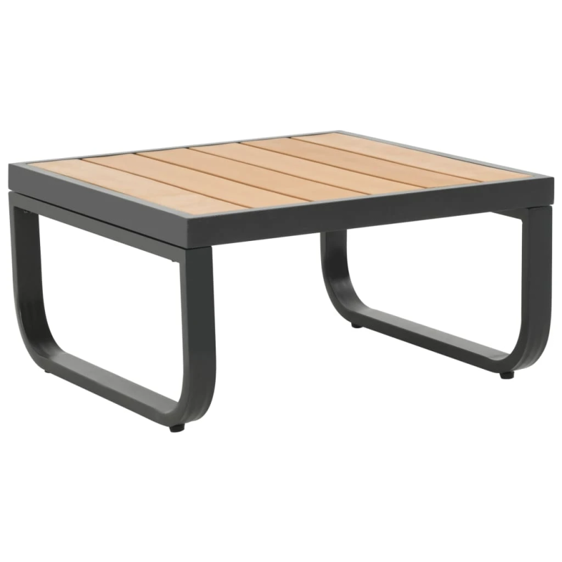 vidaXL divdaļīgs dārza mēbeļu komplekts ar matračiem, alumīnijs, WPC