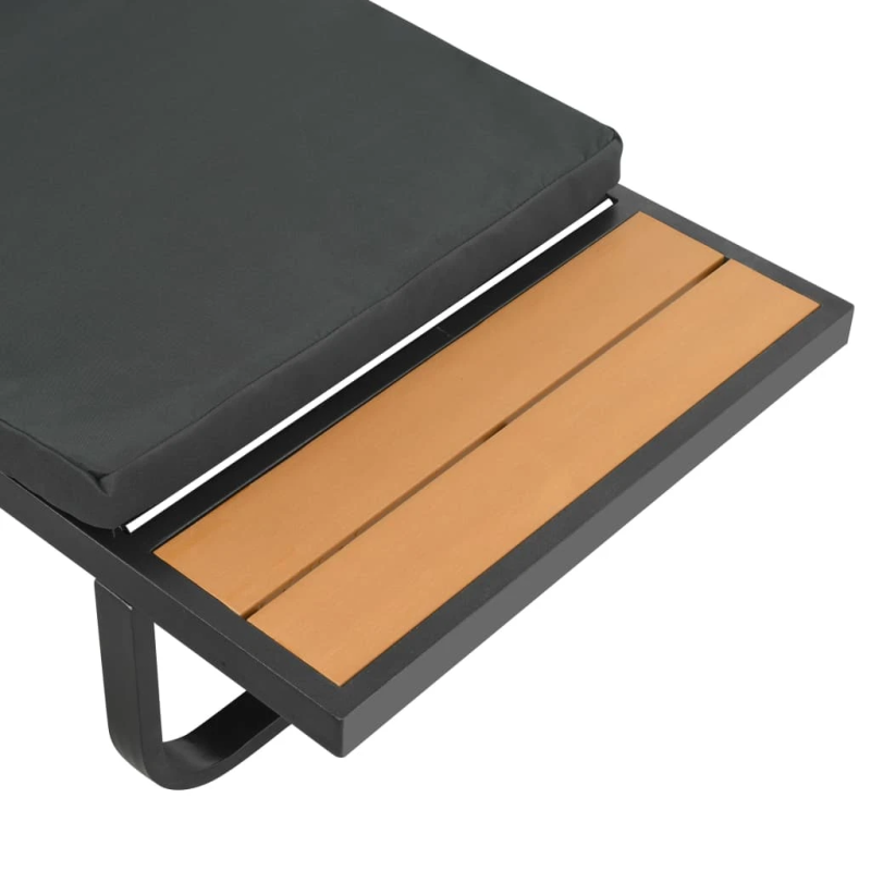 vidaXL divdaļīgs dārza mēbeļu komplekts ar matračiem, alumīnijs, WPC