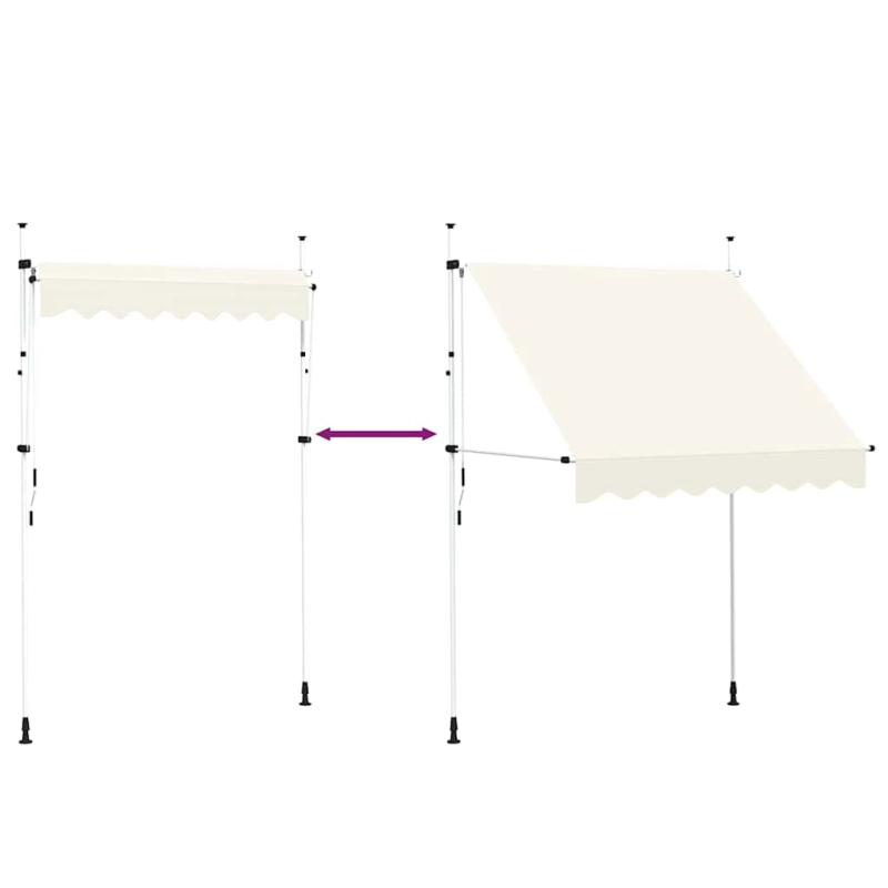 vidaXL markīze, 200 cm, manuāli darbināma, krēmkrāsā