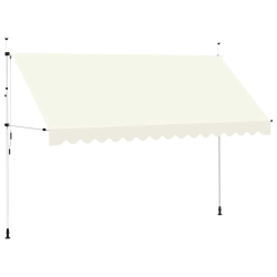 vidaXL markīze, krēmkrāsā, 400 cm, manuāli darbināma, sarullējama