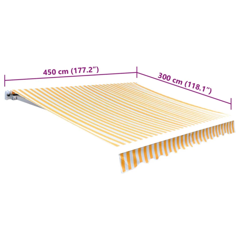 vidaXL markīzes jumts, oranžs ar baltu, 450x300 cm