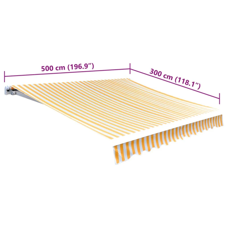 vidaXL markīzes jumts, oranžs ar baltu, 500x300 cm