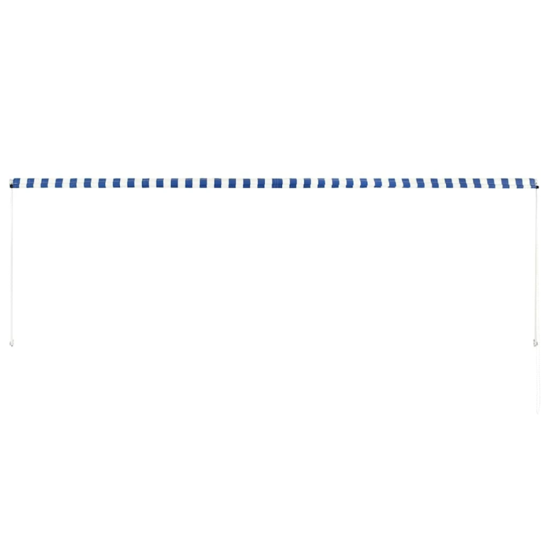 vidaXL markīze, 400x150 cm, sarullējama, zila ar baltu