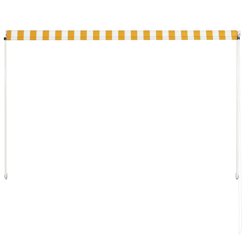 vidaXL markīze, 200x150 cm, sarullējama, dzeltena ar baltu