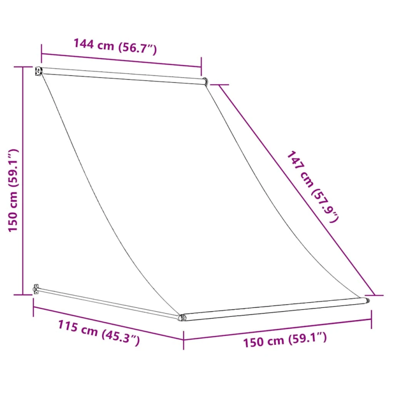 vidaXL markīze, 150x150 cm, sarullējama, antracītpelēka
