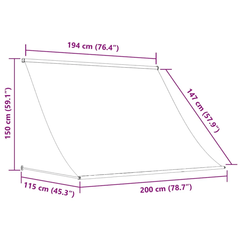 vidaXL markīze, 200x150 cm, sarullējama, krēmkrāsas
