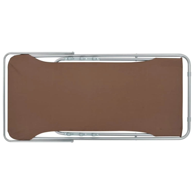 vidaXL saliekami pludmales krēsli, 2 gab., tērauds, audums, brūni