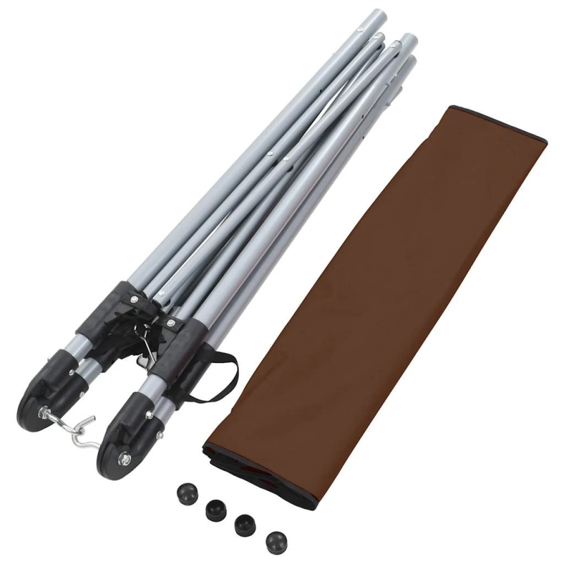 vidaXL šūpuļtīkls ar saliekamu statīvu, brūns