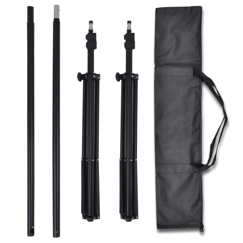 vidaXL fotostudijas fonu komplekts, 3 gab., regulējams rāmis, 3x5 m