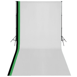 vidaXL fotostudijas fonu komplekts, 3 gab., regulējams rāmis, 3x6 m