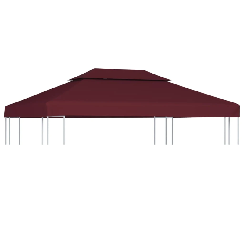 vidaXL nojumes jumta pārsegs, divdaļīgs, 4x3 m, bordo