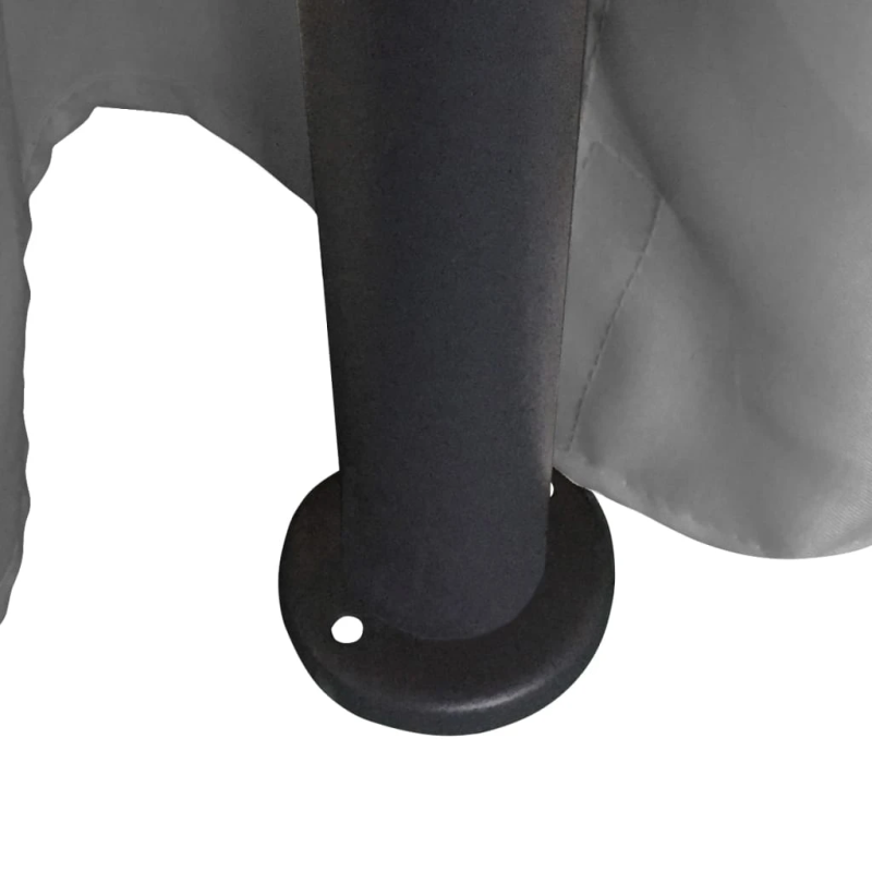 vidaXL dārza nojume ar aizkariem, apaļa, 3,5x2,7 m, pelēka