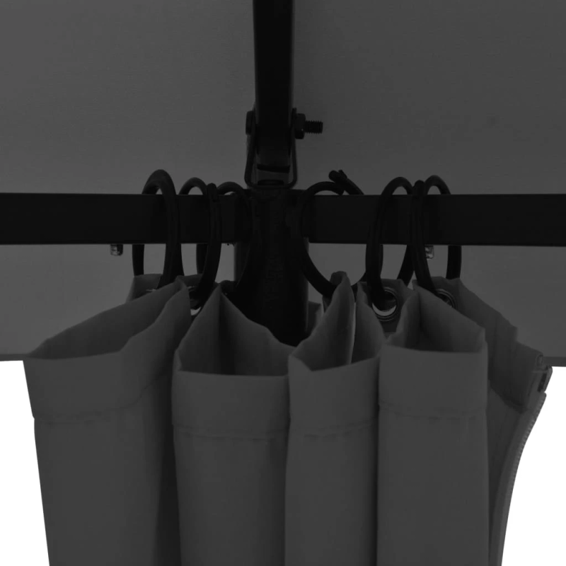 vidaXL dārza nojume, telts ar aizkariem, 360x265 cm, sešstūraina