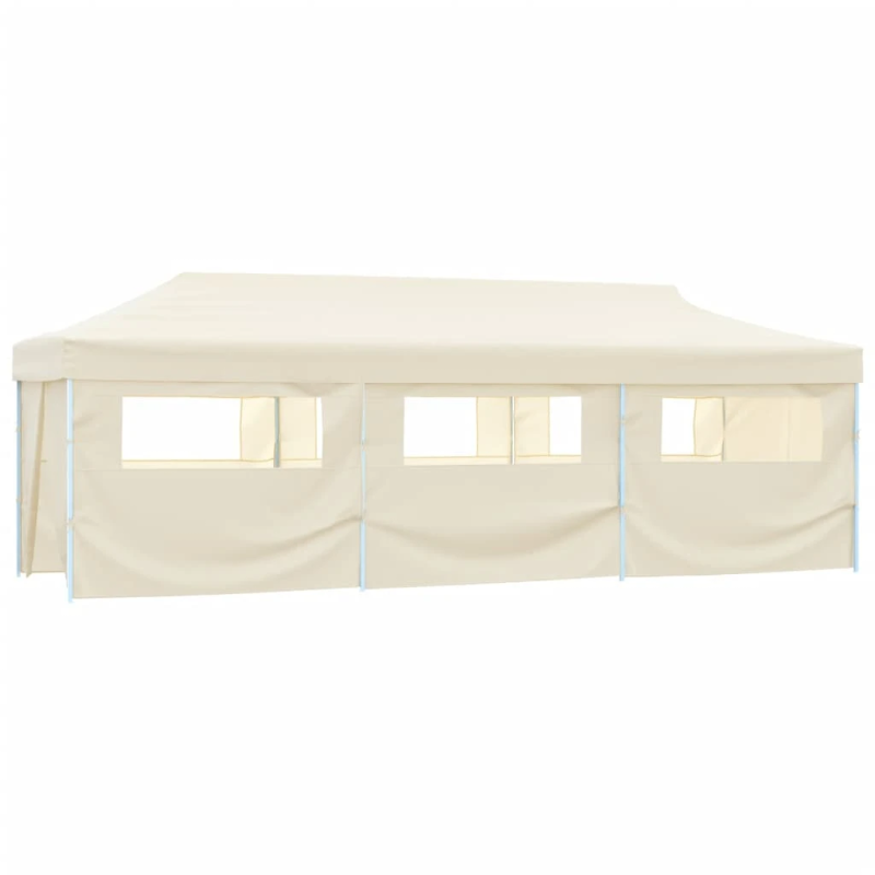 vidaXL saliekama nojume ar 8 sānu sienām, 870x291x315 cm, krēmkrāsas