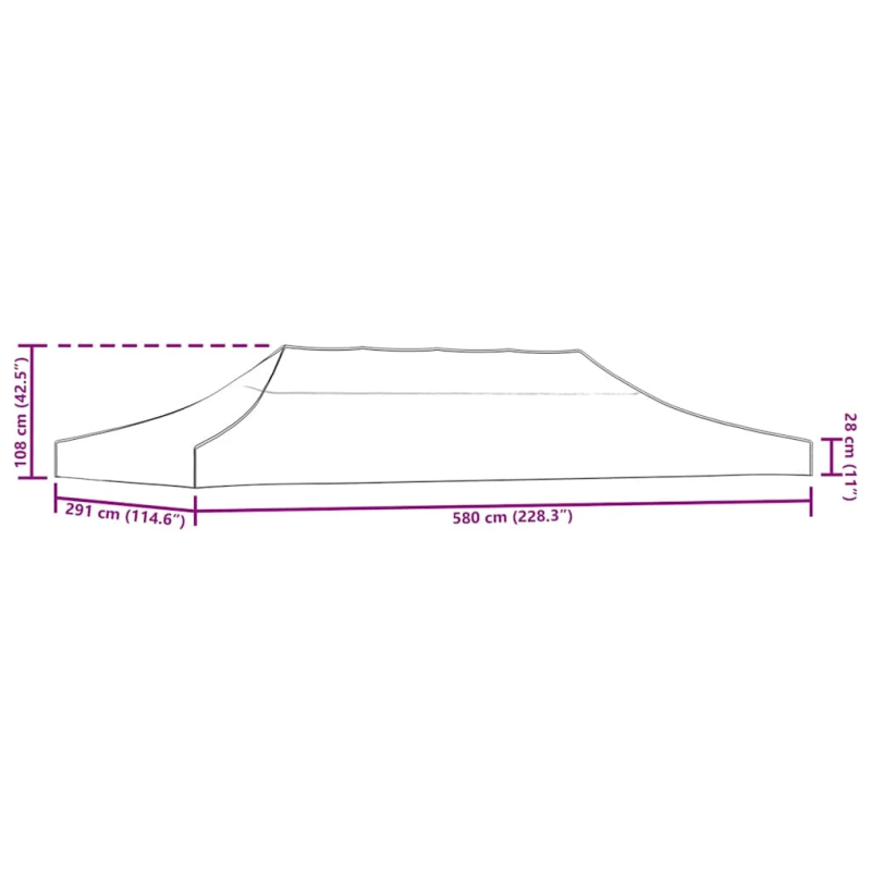 vidaXL dārza nojumes jumts, 3x6 m, krēmkrāsas