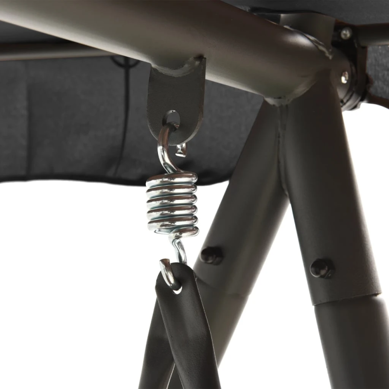 vidaXL dārza šūpuļsols ar jumtiņu, antracītpelēks, 198x120x205 cm