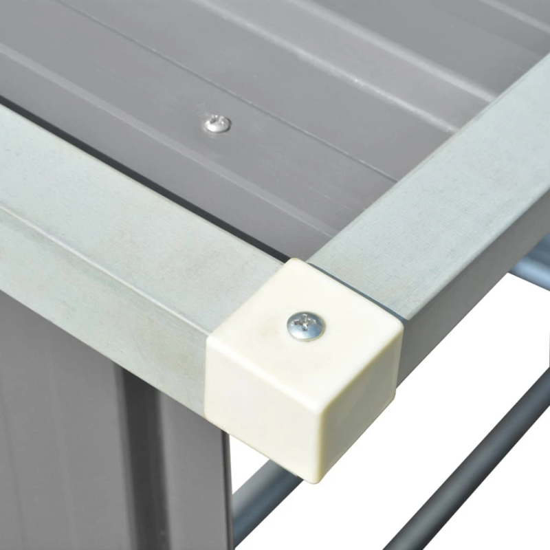 vidaXL malkas nojume, 163x83x154 cm, cinkots tērauds, pelēka