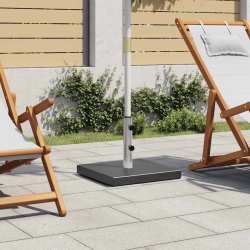 vidaXL saulessarga pamatne, melna, granīts, 28,5 kg, kvadrāta forma