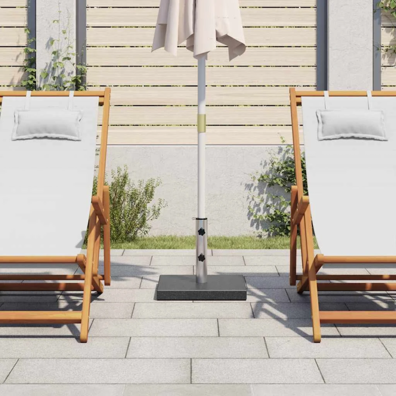 vidaXL saulessarga pamatne, melna, granīts, 28,5 kg, kvadrāta forma