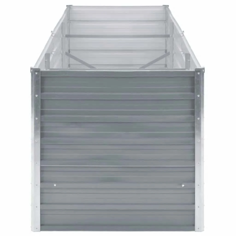 vidaXL augstā puķu kaste, cinkots tērauds, 240x80x77 cm, pelēka