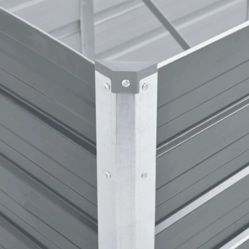 vidaXL augstā puķu kaste, cinkots tērauds, 240x80x45 cm, pelēka