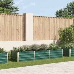 vidaXL augstā puķu kaste, cinkots tērauds, 240x80x45 cm, zaļa