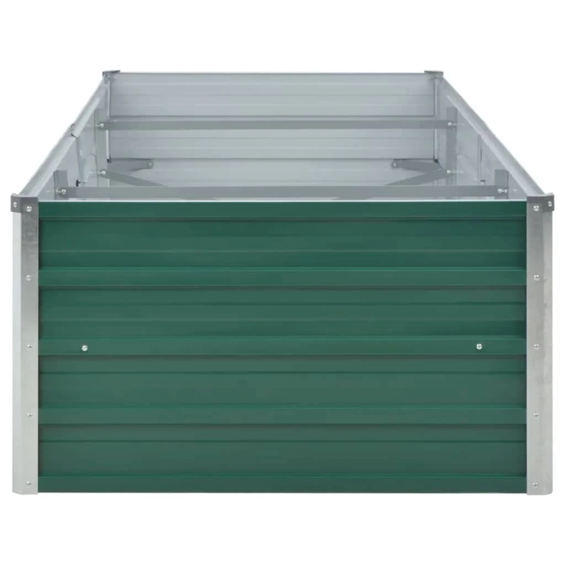 vidaXL augstā puķu kaste, cinkots tērauds, 240x80x45 cm, zaļa