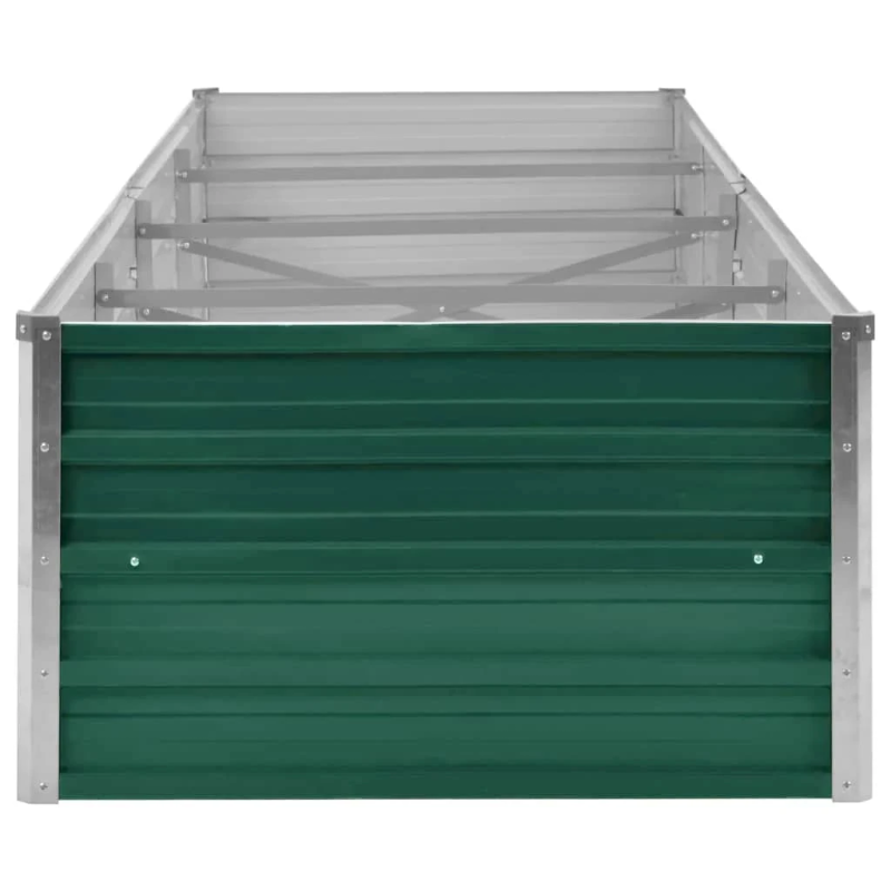 vidaXL augstā puķu kaste, cinkots tērauds, 320x80x45 cm, zaļa