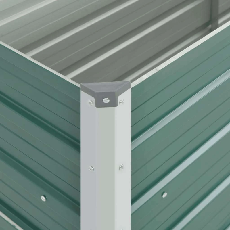 vidaXL augstā puķu kaste, cinkots tērauds, 160x40x77 cm, zaļa