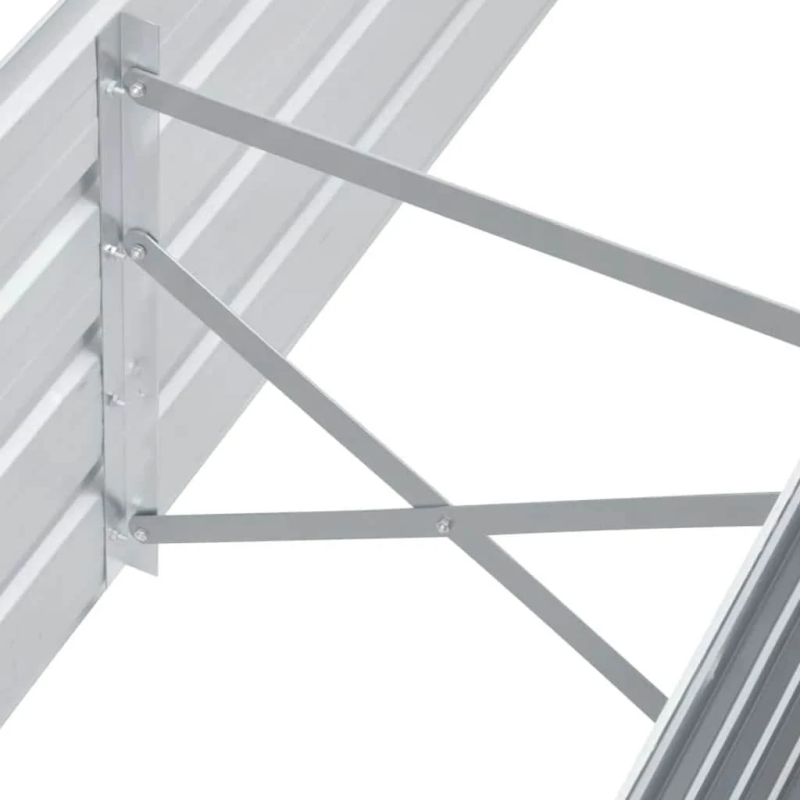 vidaXL augstā puķu kaste, cinkots tērauds, 160x40x45 cm, pelēka